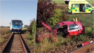 Smrt znovu číhala na kolejích. Srážku s vlakem nepřežil řidič auta