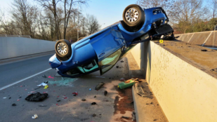 Seniorka sedla za volant opilá. Auto převrátila na střechu