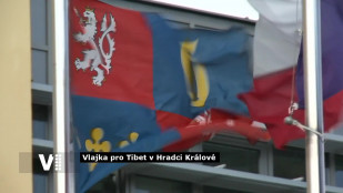 Vlajka pro Tibet v Hradci Králové