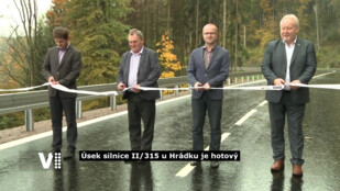 Úsek silnice II/315 u Hrádku je hotový v rekordním čase